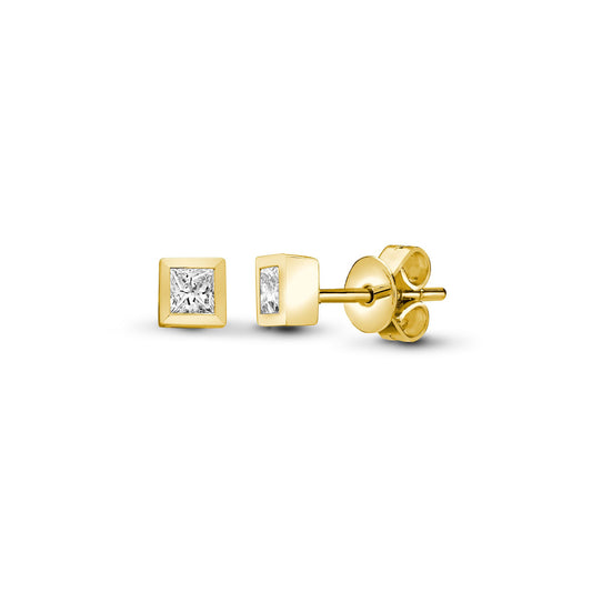 18ct Yellow Gold 30pts Natural Diamond Earrings