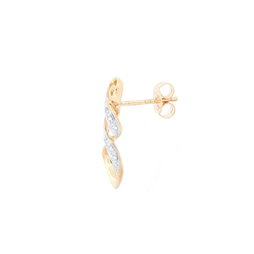 9ct Yellow Gold 0.10ct Diamond Drop Earrings
