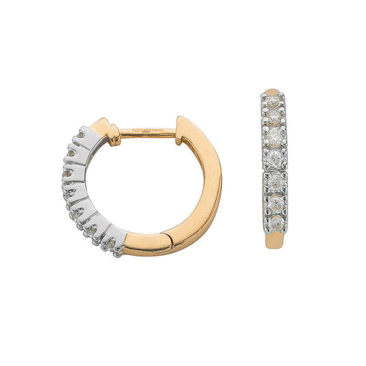 9ct Yellow Gold 0.25ct Diamond Earrings - 9ct Gold
