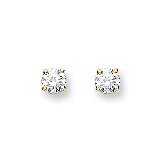 9ct Yellow Gold 0.20ct Claw Set Diamond Stud Earrings - 9ct Gold