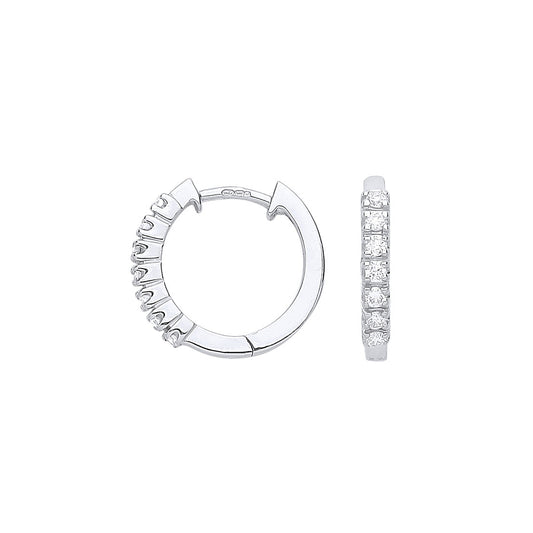 9ct White Gold 0.25ct Diamond Earrings - 9ct Gold
