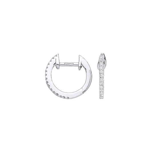 9ct White Gold 0.10ct Diamond Earrings - 9ct Gold