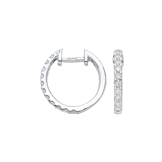 9ct White Gold 0.52ct Diamond Earrings - 9ct Gold