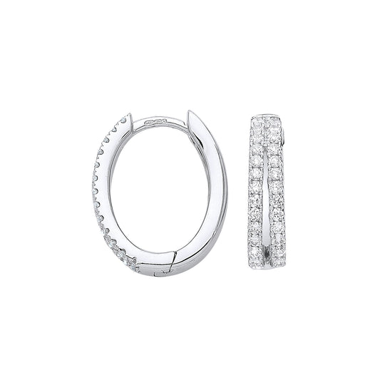 9ct White Gold 0.51ct Diamond Earrings - 9ct Gold