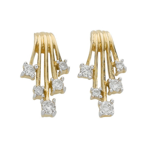 9ct Yellow Gold 0.25ct Diamond Studs Earrings - 9ct Gold