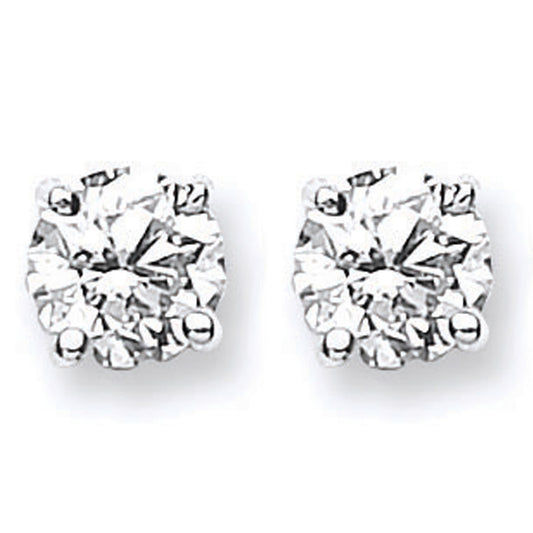 18ct White Gold 1.40 - 1.50ct Claw Set Diamond Stud Earrings - 18ct Gold
