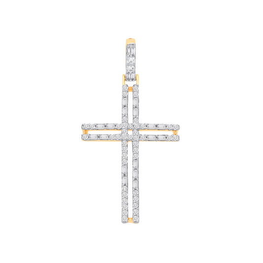 9ct Yellow Gold 0.42ctw Cross Pendant - 9ct Gold