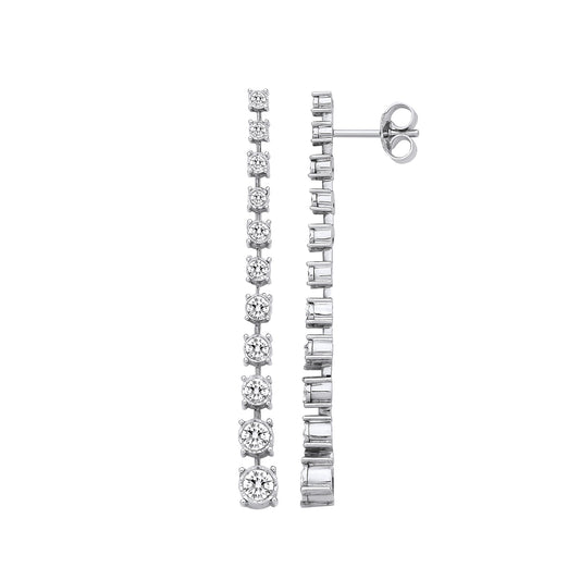 18ct White Gold 1.40ctw Drop Earrings - 18ct Gold