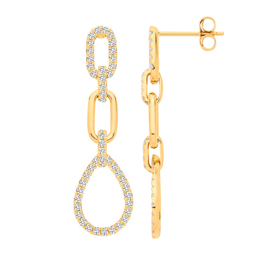 9ct Yellow Gold 0.75ctw Drop Earrings - 9ct Gold