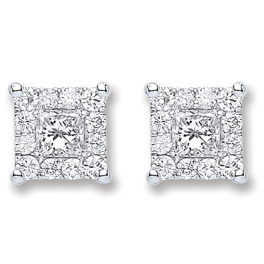 18ct White Gold 0.50ct Dia Stud Earrings - 18ct Gold