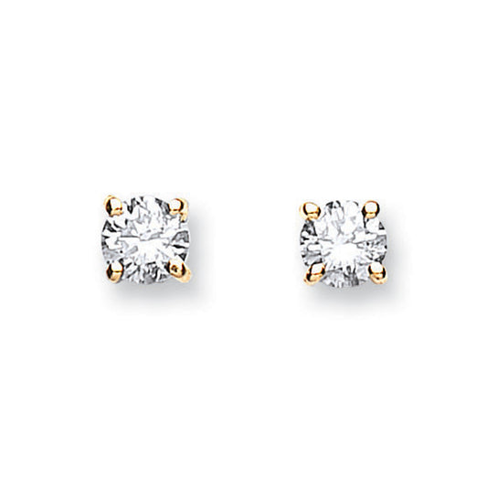 18ct Yellow Gold 0.40ct Claw Set Diamond Stud Earrings - 18ct Gold