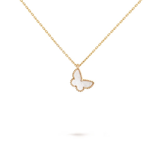 Belle Vante Butterfly Pendant Mother-Of-Pearl 18K Yellow Gold