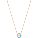 Medium Rose Gold Diamond Turquoise Pendant