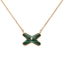 Jeux de Liens Pendant Rose Gold Malachite Diamond 0.004ct | 083969