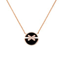Jeux de Liens Harmony Small Model Pendant Rose Gold Onyx Diamond 0.06ct | 084426