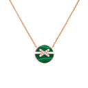Jeux de Liens Harmony Small Model Pendant Rose Gold Malachite Diamond 0.06ct | 084427