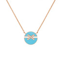 Jeux de Liens Harmony Small Model Pendant Rose Gold Turquoise Diamond 0.07ct | 084956