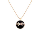 Jeux de Liens Harmony Medium Pendant Pink Gold Onyx Diamond 0.08ct | 084998