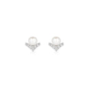 Joséphine Aigrette Earrings White Gold Diamonds 0.15ct Pearls 1.70ct | 085046