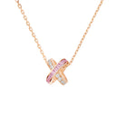 Jeux de Liens Pendant Rose Gold Pink Sapphire Diamond 0.69ct | 085456