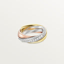 Belle Vante Trinity Ring Semi-Paved White, Rose, Yellow Gold Diamonds