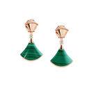 Divas’ Dream Earrings Belle Vante Rose Gold Malachite Diamonds
