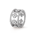 Perlée Clovers Small Model Ring with Diamonds