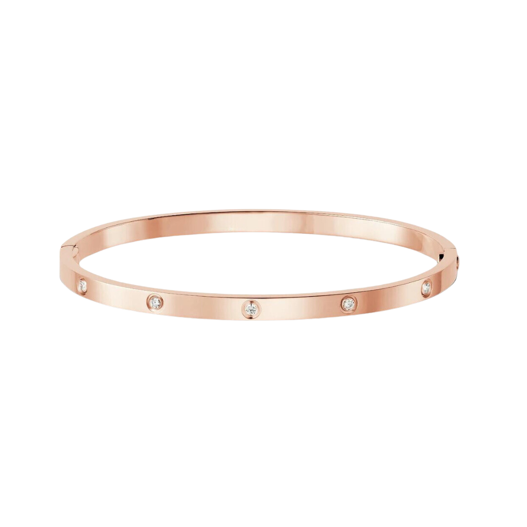 Small 10 Diamonds Love Bracelet 18K Rose Gold