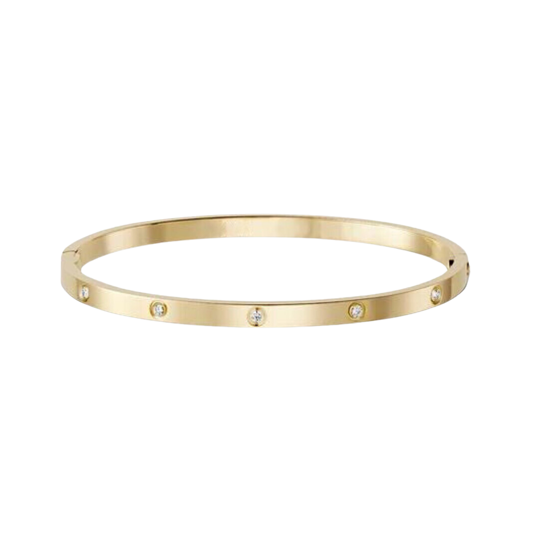 Small 10 Diamonds Love Bracelet 18K Yellow Gold