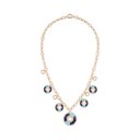 Medium Rose Gold Turquoise Sodalite Dumortierite Diamond Necklace
