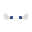 Medium White Gold Diamond Sapphire Earrings