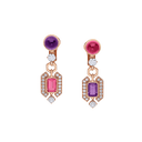 Allegra Earrings Belle Vante Ethical Rose Gold Diamonds Amethyst Pink Tourmaline