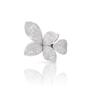 Five Leaves Small Flower Ring in White Gold