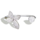 Giardini Segreti Small Flower Bracelet in 18k White Gold with Diamonds