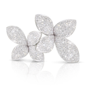 Double Flower Ring in 18k White Gold with Diamonds