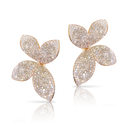 XL Flower Earrings in 18k Rose Gold with White and Champagne Diamonds