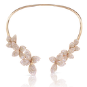 Multi Flower Collier in 18k Rose Gold with White and Champagne Diamonds