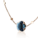 Bon Ton Necklace in 18k Rose Gold with London Blue Topaz and Diamonds