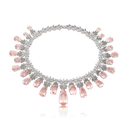 Ghirlanda Collier in 18k White Gold with Morganite and White and Grey Diamonds