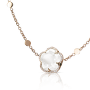 Bon Ton Necklace in 18k Rose Gold with Milky Quartz and Diamonds