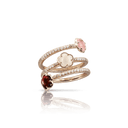 Three Flowers Twist Ring in Rose Gold