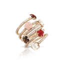 Six Flowers Twist Ring in Rose Gold