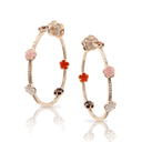 Figlia dei Fiori Hoop Earrings in Rose Gold