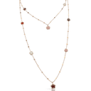 Figlia dei Fiori Sautoir in 18k Rose Gold with Pink Chalcedony, Red Garnet, Moonstone, Smoky Quartz, Carnelian and Diamonds