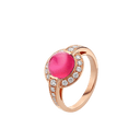 Tubogas Ring Belle Vante Ethical Rose Gold Rubellite Pavé Diamonds