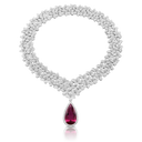 Goddess Garden Collier Combination in 18k White Gold with White Diamonds and Rubellite