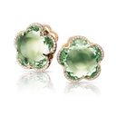 Bon Ton Stud Earrings in 18k Rose Gold with Prasiolite and Diamonds