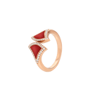 Divas' Dream Ring Belle Vante Ethical Rose Gold Carnelian Diamonds