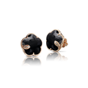 Petit Joli Stud Earrings in 18k Rose Gold with Onyx and Diamonds