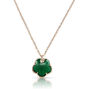 Petit Joli Necklace in 18k Rose Gold with Green Agate and Diamonds